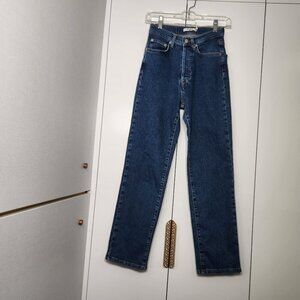 NA-KD Straight High Waist Jeans Women's Size 4 (EU34) Blue Denim